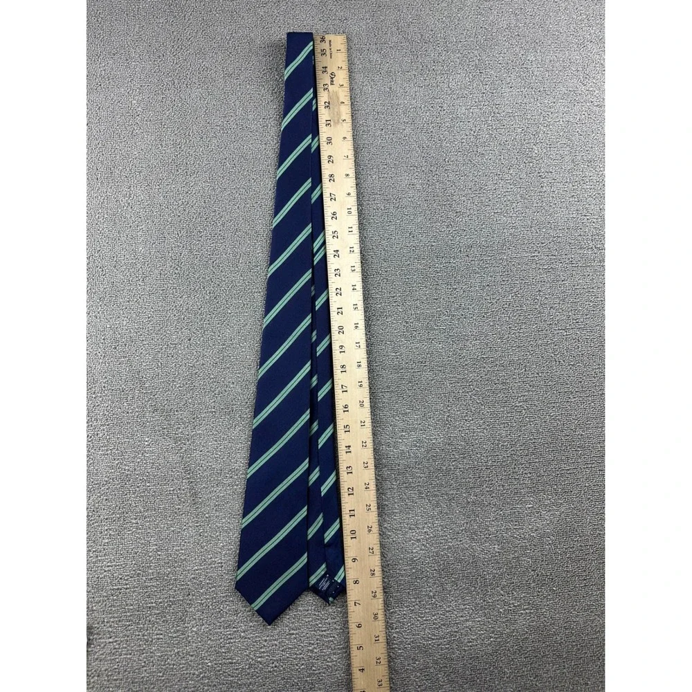 Charles Tyrwhitt Tie Men Navy Blue Green Stripe Jermyn Street London Silk Office